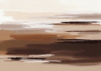 Sienna Ebb Atmospheric Abstract Painting Art - Horizontal