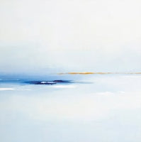 Amber Drift Coastal Painting Art - Square