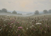 Mist Reverie Botanical Painting Art - Vertical