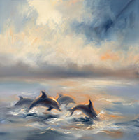 Mist Reverie Coastal Bold Painting Art - Square