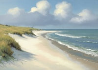 Sand Reverie Coastal Painting Art - Horizontal