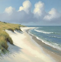 Sand Drift Coastal Painting Art - Square