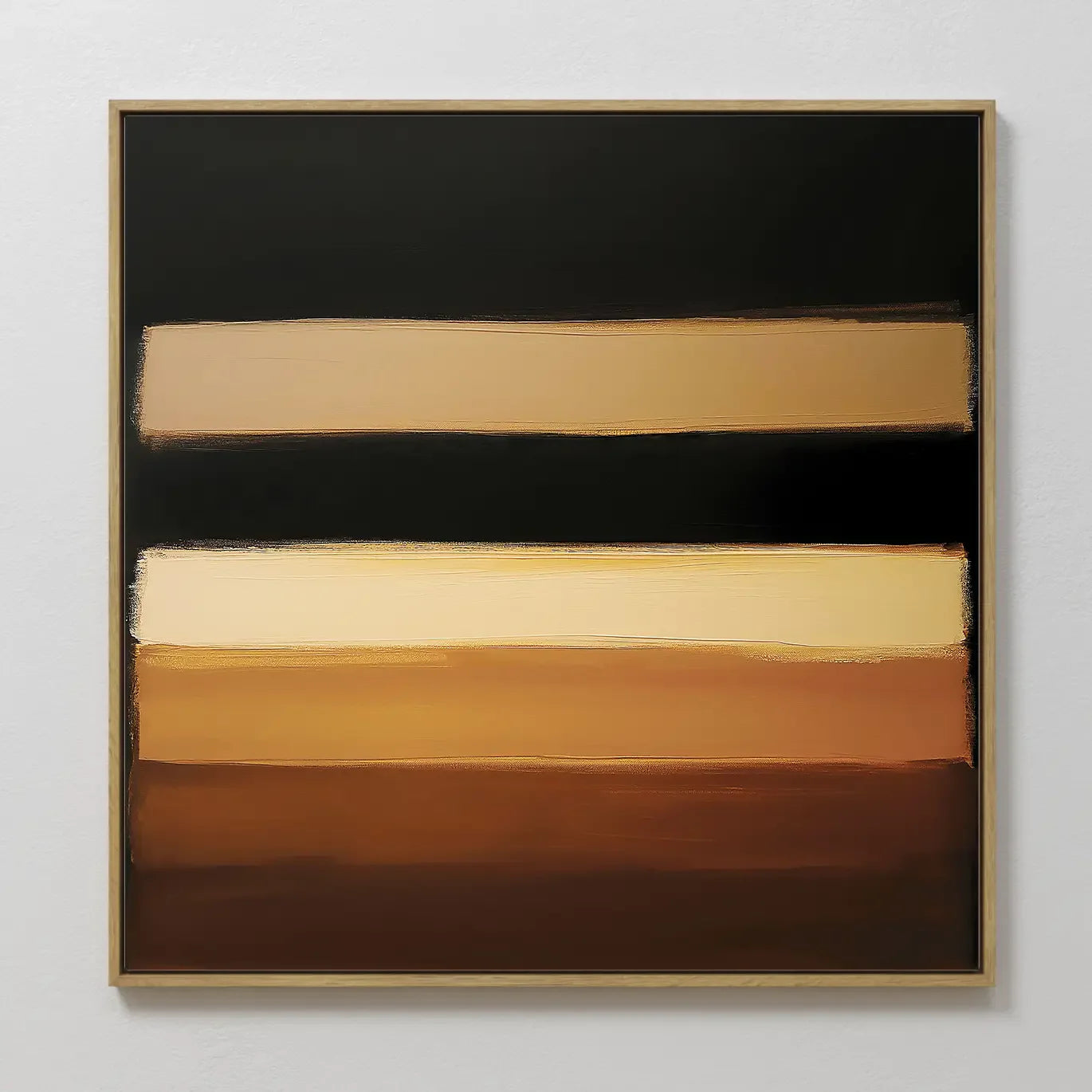 Original hand painted black gold amber abstract oil painting canvas wall art, nordic scandinavian minimalist elegant luxury modern living room home de