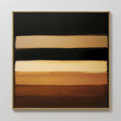 Original hand painted black gold amber abstract oil painting canvas wall art, nordic scandinavian minimalist elegant luxury modern living room home de