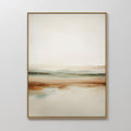 Original hand painted amber beige sage coastal landscape oil painting canvas wall art, nordic scandinavian minimalist elegant luxury modern home decor
