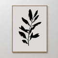 Original hand painted black botanical branch silhouette oil painting canvas wall art, nordic scandinavian elegant luxury minimalist modern home decor