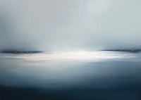 Mist Stillness Atmospheric Soft Painting Art - Horizontal