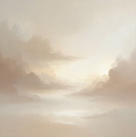 Linen Haze Atmospheric Painting Art - Square