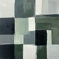 Sage Stillness Geometric Painting Art - Vertical