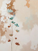 Sienna Bloom Atmospheric Botanical Painting Art - Vertical
