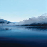 Midnight Stillness Atmospheric Pale Painting Art - Square