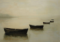 Mist Solitude Coastal Pure Painting Art - Vertical