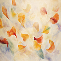 Golden Sway Organic Abstract Painting Art - Square