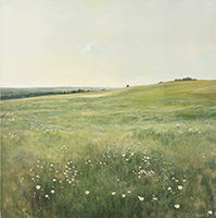 Sage Reverie Atmospheric Painting Art - Vertical