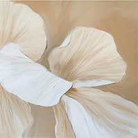 Ivory Grace Organic Painting Art - Square