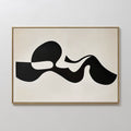 Hand painted original black ivory abstract organic silhouette oil painting canvas wall art, nordic scandinavian elegant luxury minimalist modern home