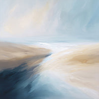 Frost Drift Coastal Deep Painting Art - Square