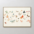 Original hand painted multicolor butterfly swarm oil painting canvas wall art, nordic scandinavian elegant luxury minimalist modern living room home d