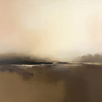 Amber Stillness Atmospheric Cool Painting Art - Square
