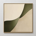 Original hand painted olive green cream abstract oil painting canvas wall art, nordic scandinavian elegant luxury minimalist modern living room home d