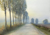 Mist Reverie Atmospheric Deep Painting Art - Horizontal