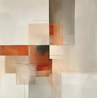 Sienna Ember Geometric Abstract Painting Art - Square