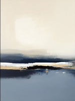 Midnight Stillness Coastal Deep Painting Art - Set of 2