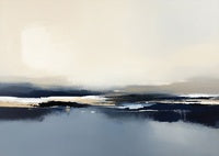 Midnight Stillness Coastal Soft Painting Art - Horizontal