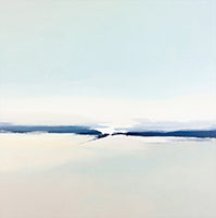 Frost Stillness Coastal Pale Painting Art - Square