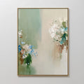 Original hand painted sage green cream abstract floral oil painting canvas wall art, nordic scandinavian elegant luxury minimalist modern home decor i