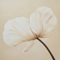 Ivory Bloom Organic Deep Painting Art - Square