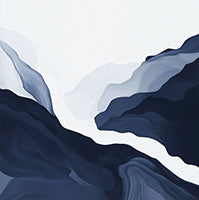 Midnight Ebb Organic Painting Art - Square