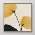 Original hand painted amber gold botanical abstract oil painting canvas wall art, nordic scandinavian elegant minimalist luxury modern living room hom