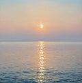 Blush Stillness Coastal Soft Painting Art - Square