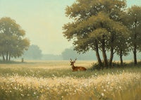 Golden Solitude Organic Painting Art - Horizontal