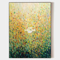 Original hand painted amber gold green abstract botanical oil painting canvas wall art, modern nordic scandinavian elegant luxury livin