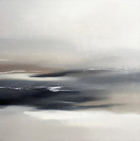 Slate Ebb Atmospheric Painting Art - Square