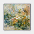 Original hand painted golden botanical oil painting canvas wall art, impressionist floral garden, elegant luxury modern nordic scandina