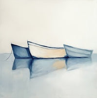 Frost Stillness Coastal Cool Painting Art - Square