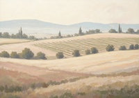 Golden Reverie Atmospheric Bare Painting Art - Horizontal