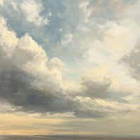 Pearl Reverie Atmospheric Pale Painting Art - Square