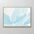 Original hand painted pale blue seafoam white organic floral abstract oil painting canvas wall art nordic scandinavian elegant luxury modern coastal h