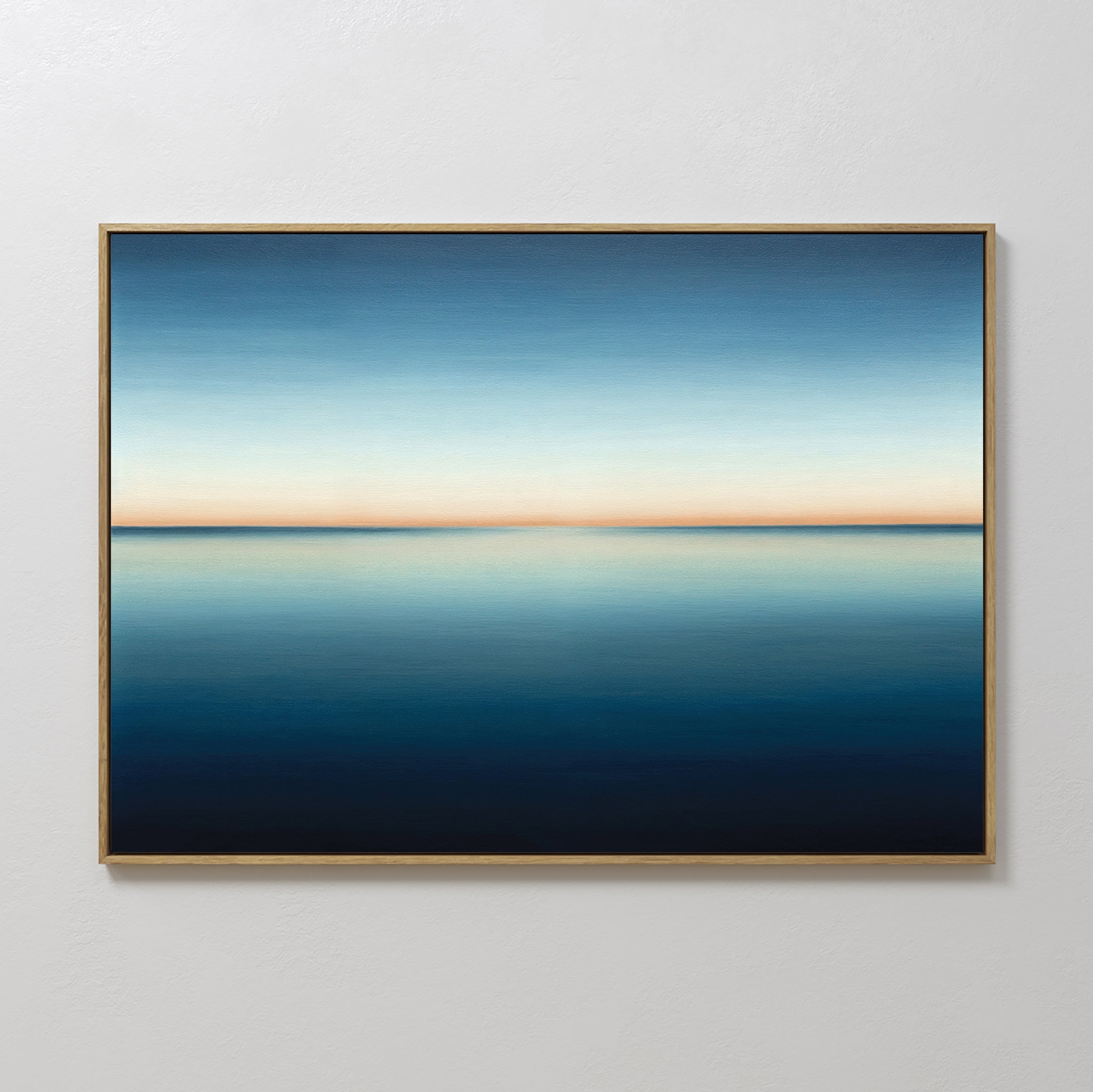 Original hand painted deep navy blue ocean seascape oil painting canvas wall art, nordic scandinavian minimalist elegant luxury modern coastal home de