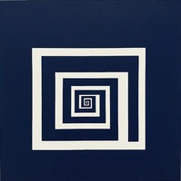 Midnight Echo Geometric Painting Art - Vertical