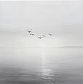 Mist Solitude Coastal Pale Painting Art - Square