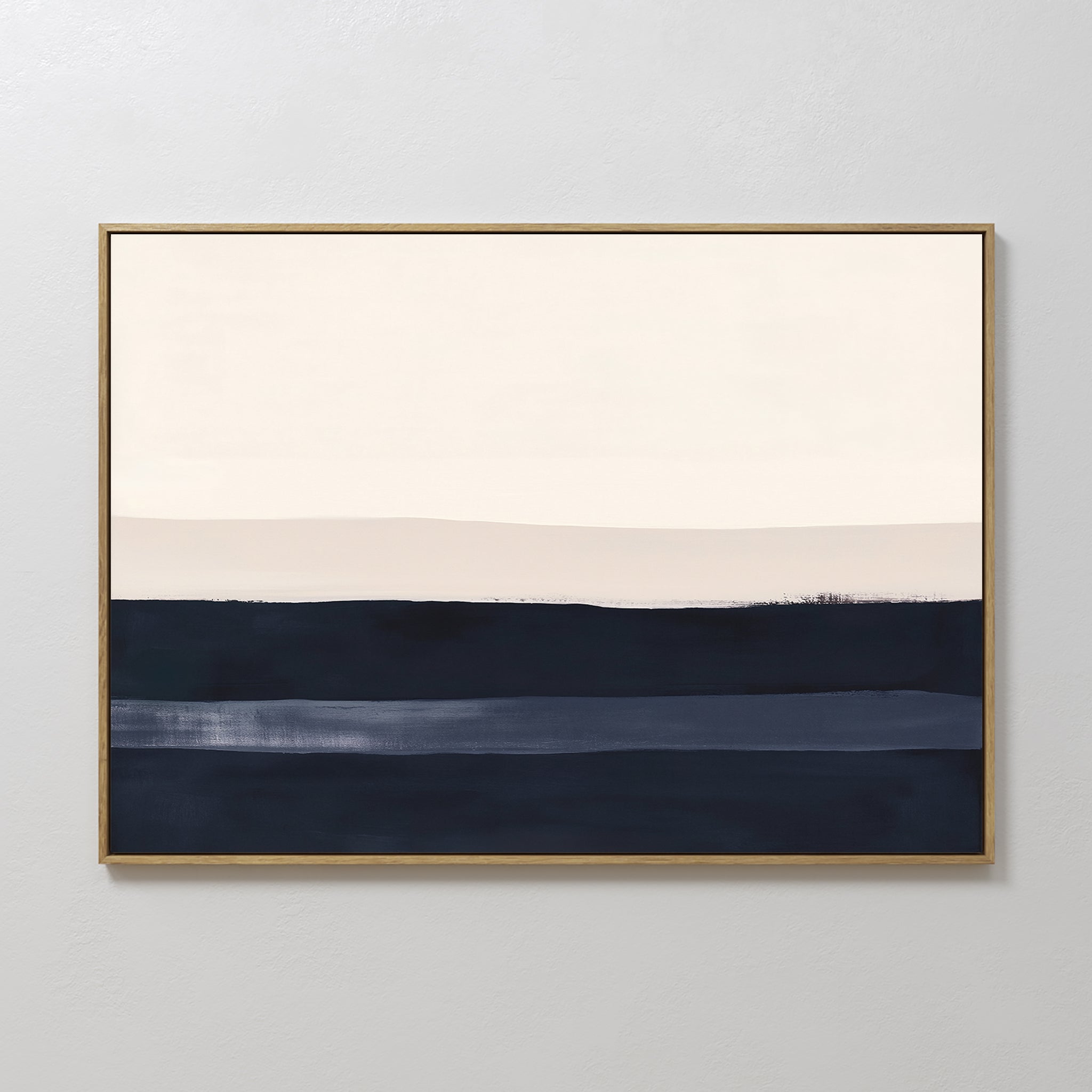 Original hand painted navy ivory abstract coastal oil painting canvas wall art, nordic scandinavian minimalist elegant luxury modern home decor interi