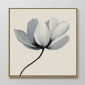 Original hand painted grey white translucent botanical flower oil painting canvas wall art, nordic scandinavian elegant luxury minimalist modern home