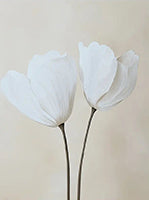 Ivory Whisper Botanical Painting Art - Vertical