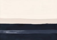 Midnight Stillness Coastal Pale Painting Art - Horizontal