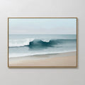 Original hand painted teal ocean wave oil painting canvas wall art, nordic scandinavian elegant luxury minimalist coastal modern living room home deco